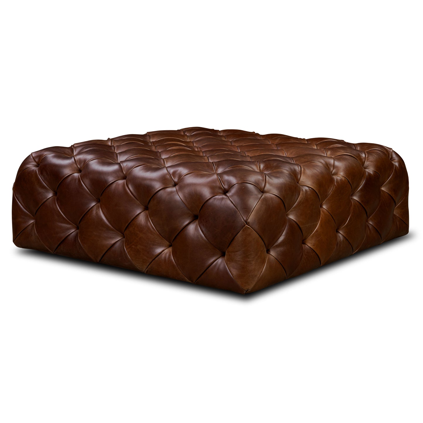 Turin Leather Ottoman | Oscuro Brown