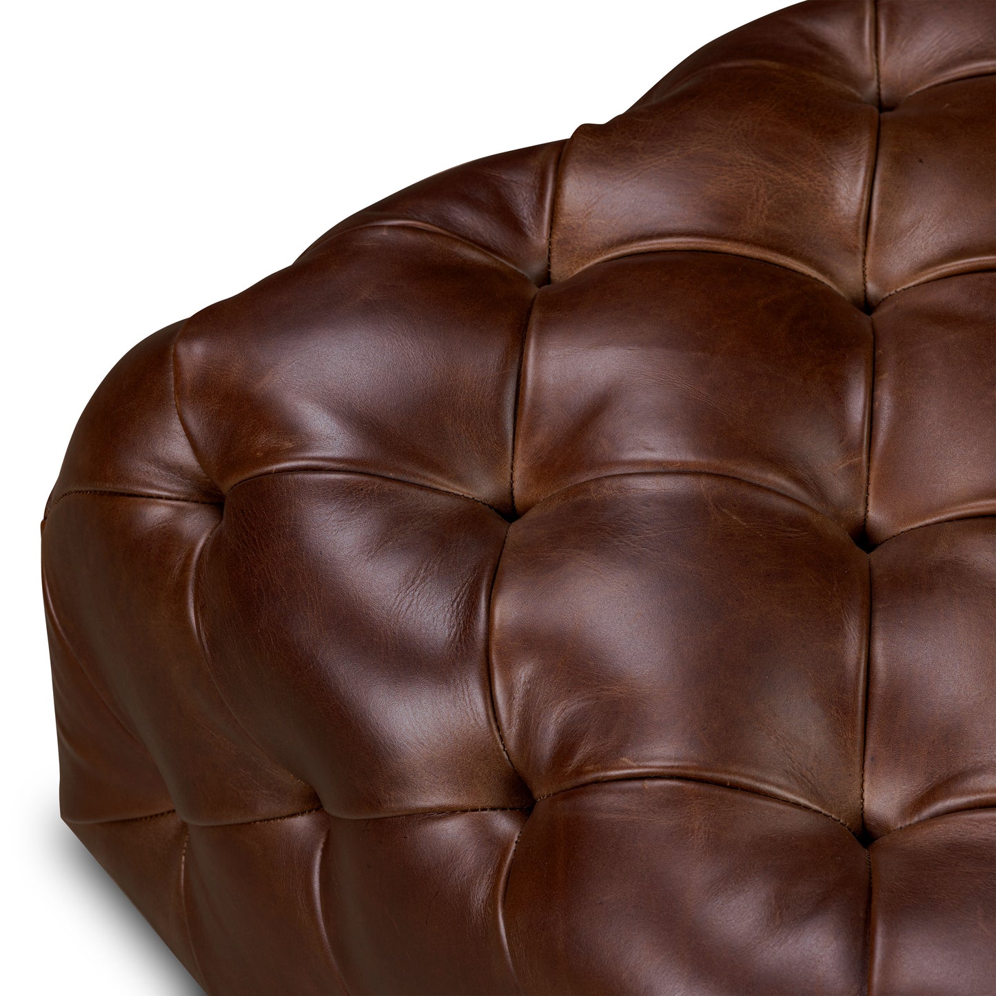 Turin Leather Ottoman | Oscuro Brown
