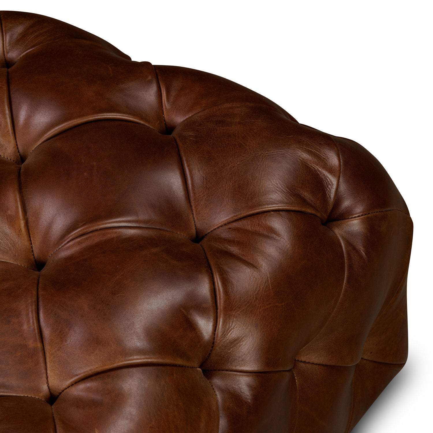 Turin Leather Ottoman | Oscuro Brown 