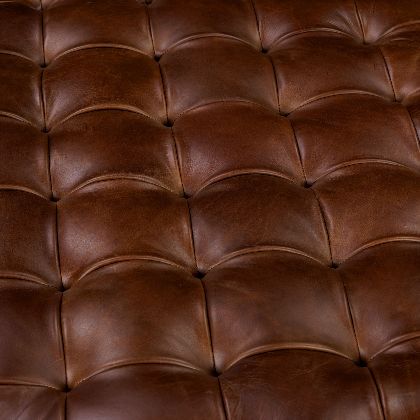 Turin Leather Ottoman | Oscuro Brown