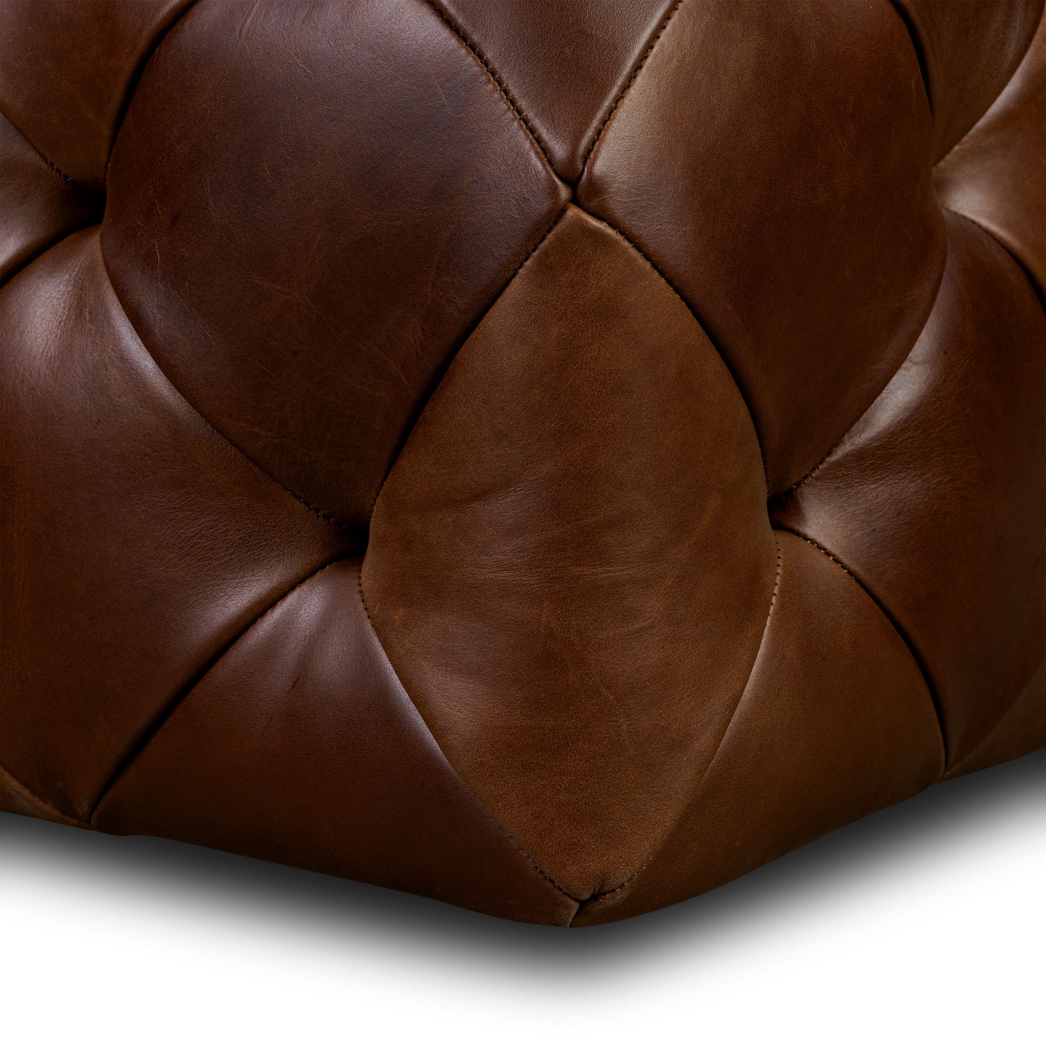 Turin Leather Ottoman | Oscuro Brown 