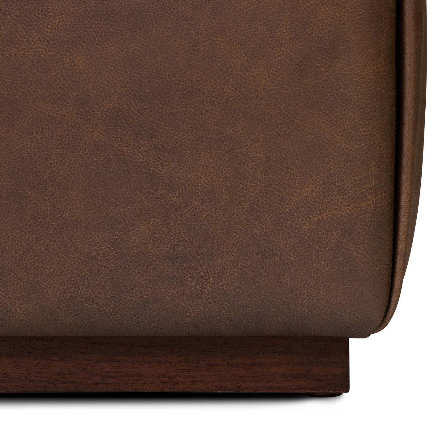 Jarmo Leather Ottoman with Walnut Table | Bridle Brown
