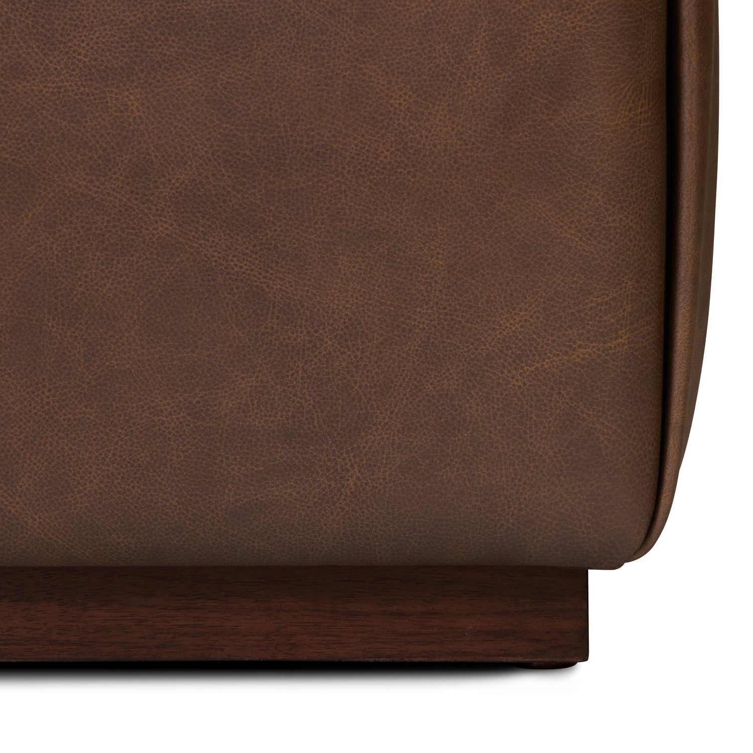 Jarmo Leather Ottoman with Walnut Table | Bridle Brown 
