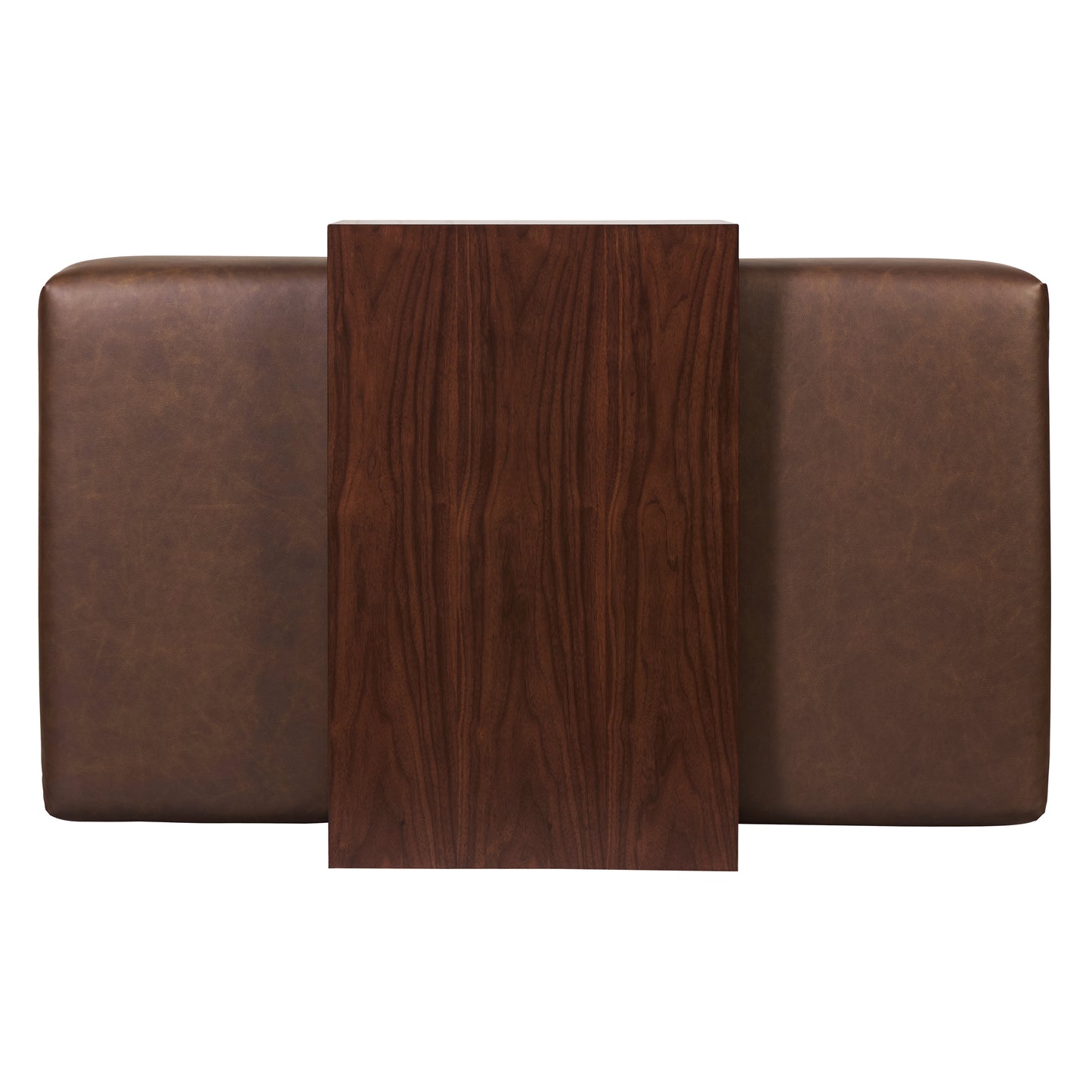 Jarmo Leather Ottoman with Walnut Table | Bridle Brown