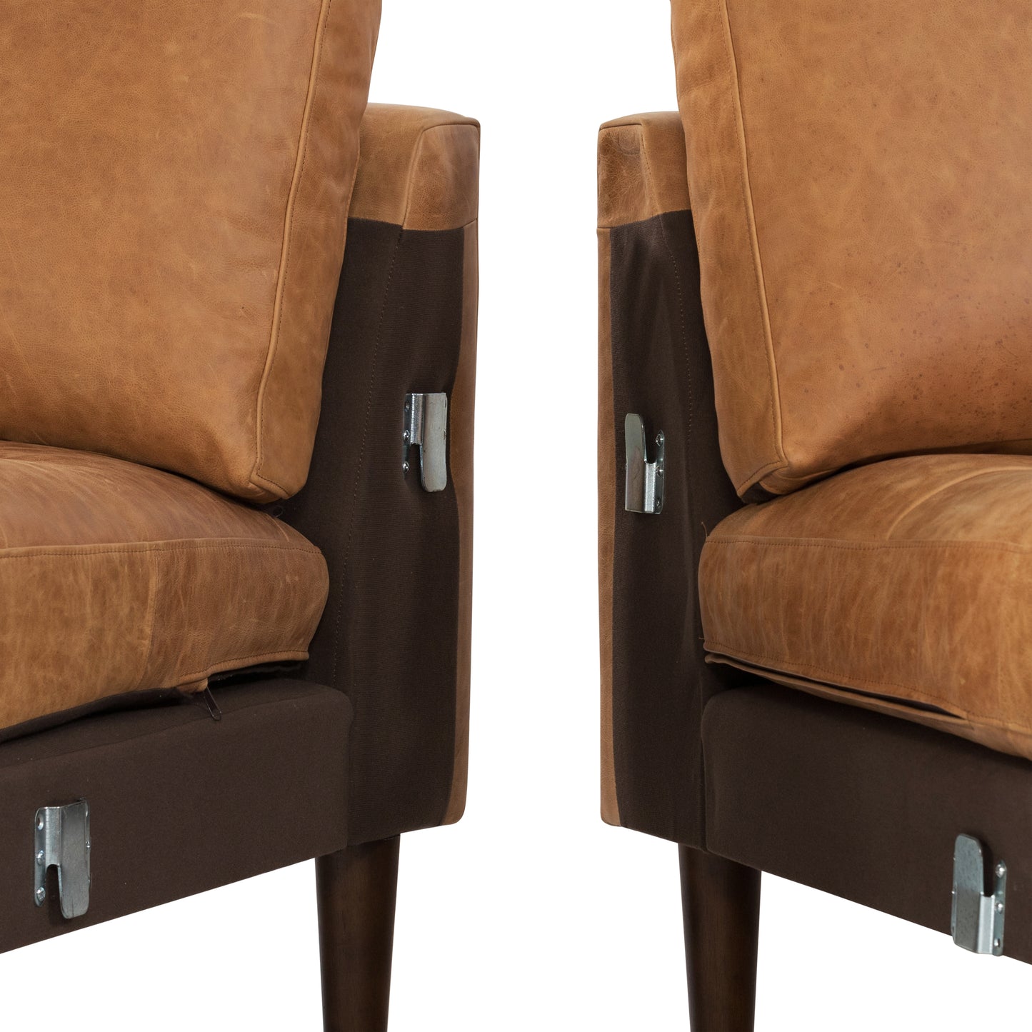 Napa 104.5" Leather Left-Facing Sectional Sofa | Cognac Tan