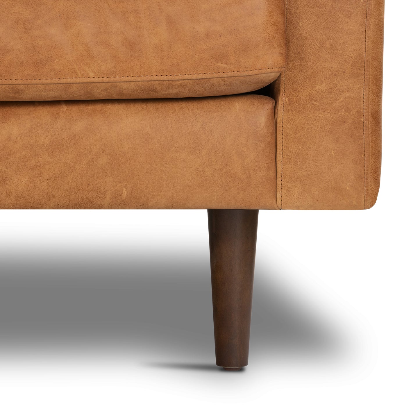 Napa 104.5" Leather Left-Facing Sectional Sofa | Cognac Tan