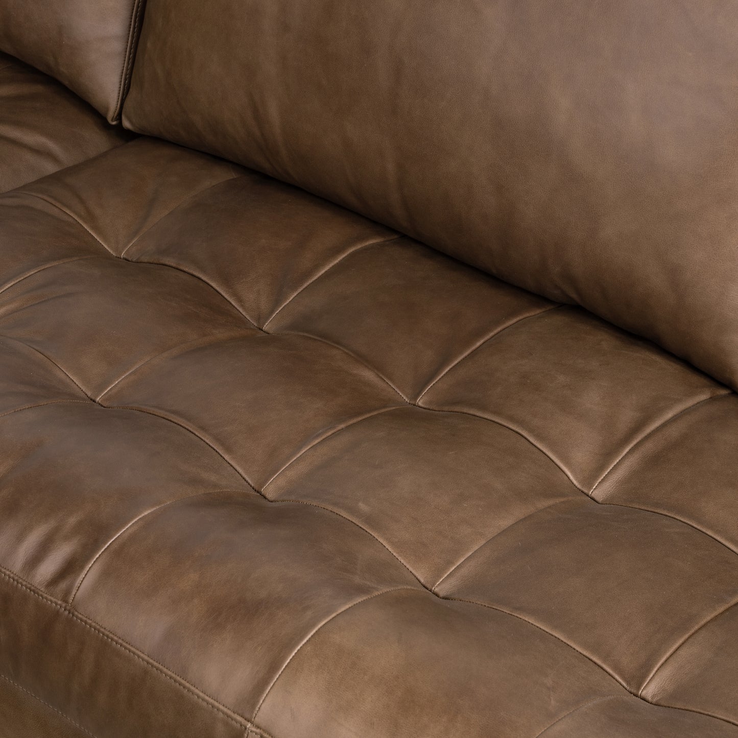 Napa 104.5" Leather Left-Facing Sectional Sofa | Cocoa Brown