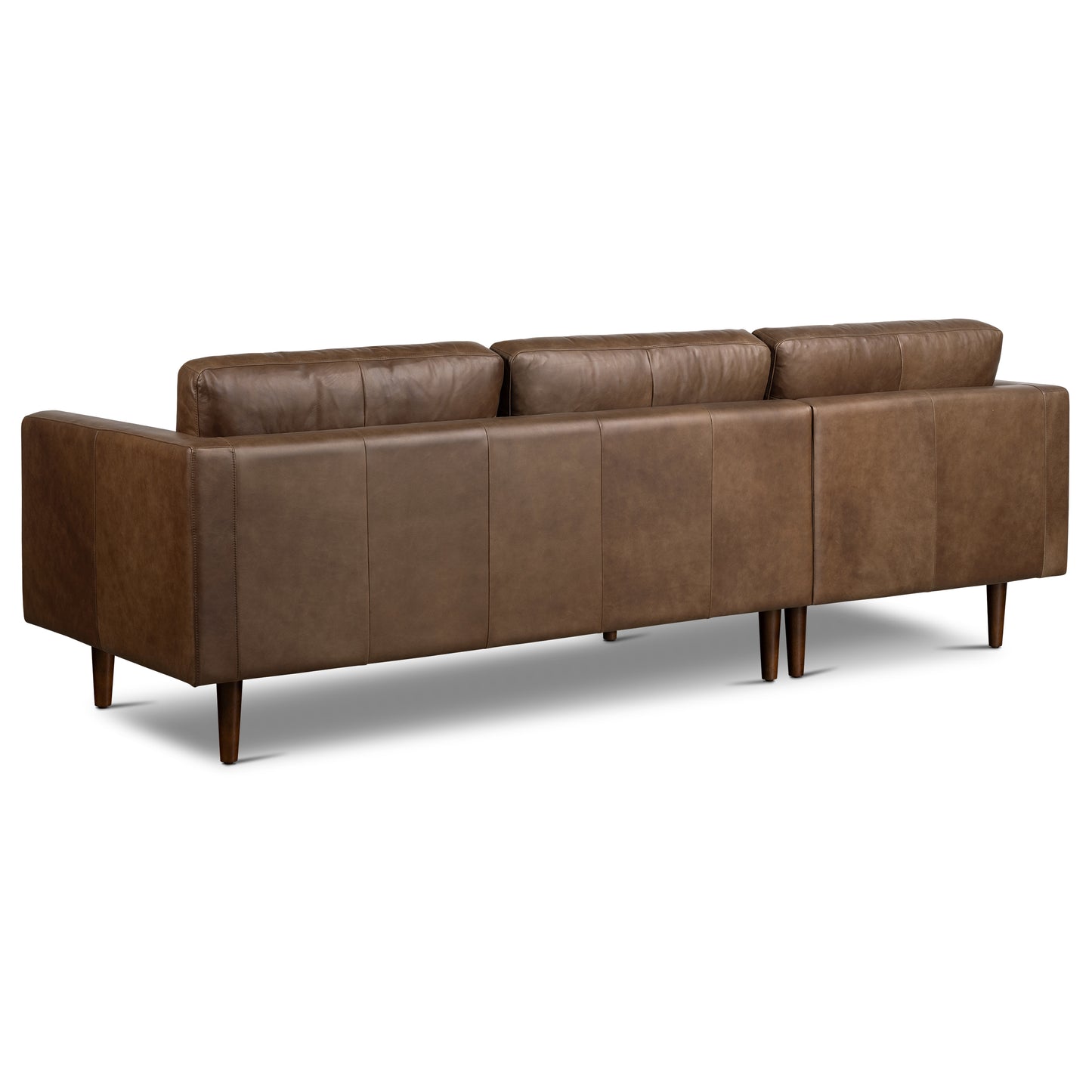 Napa 104.5" Leather Left-Facing Sectional Sofa | Cocoa Brown