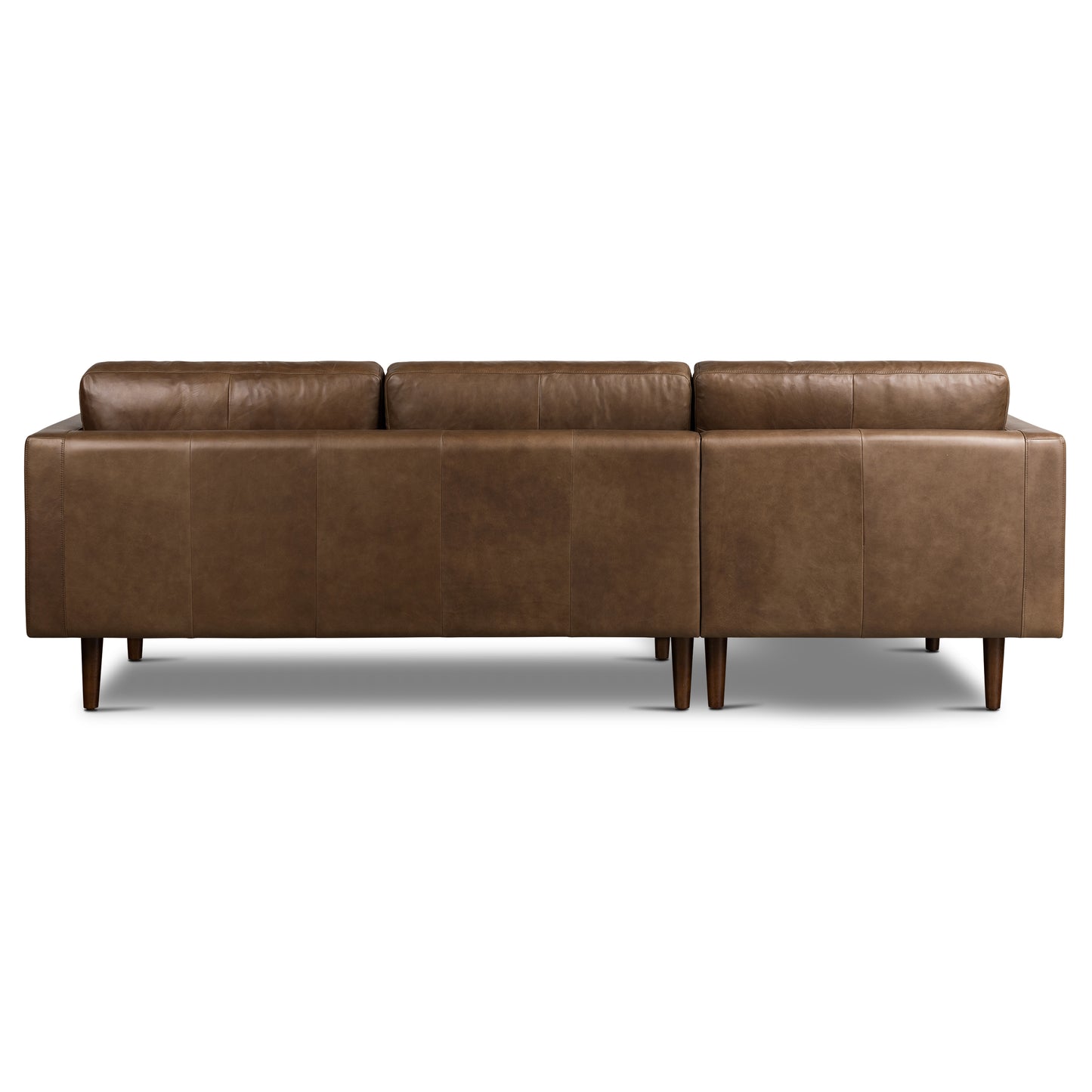 Napa 104.5" Leather Left-Facing Sectional Sofa | Cocoa Brown