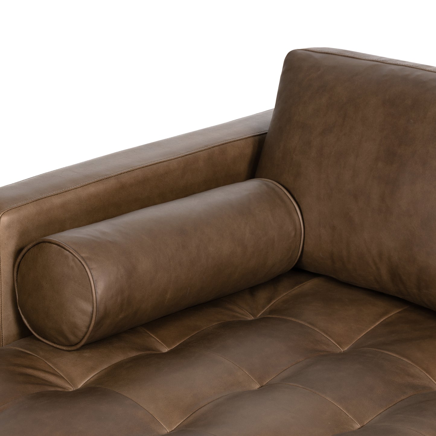 Napa 104.5" Leather Left-Facing Sectional Sofa | Cocoa Brown