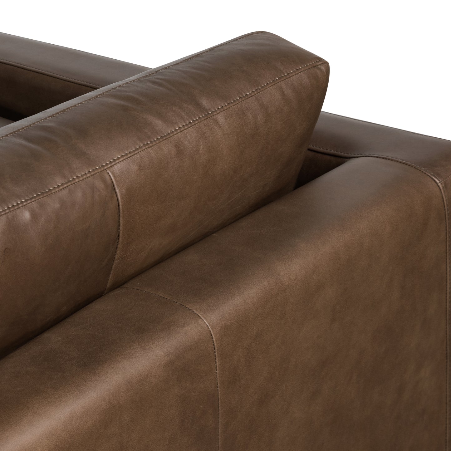 Napa 104.5" Leather Left-Facing Sectional Sofa | Cocoa Brown