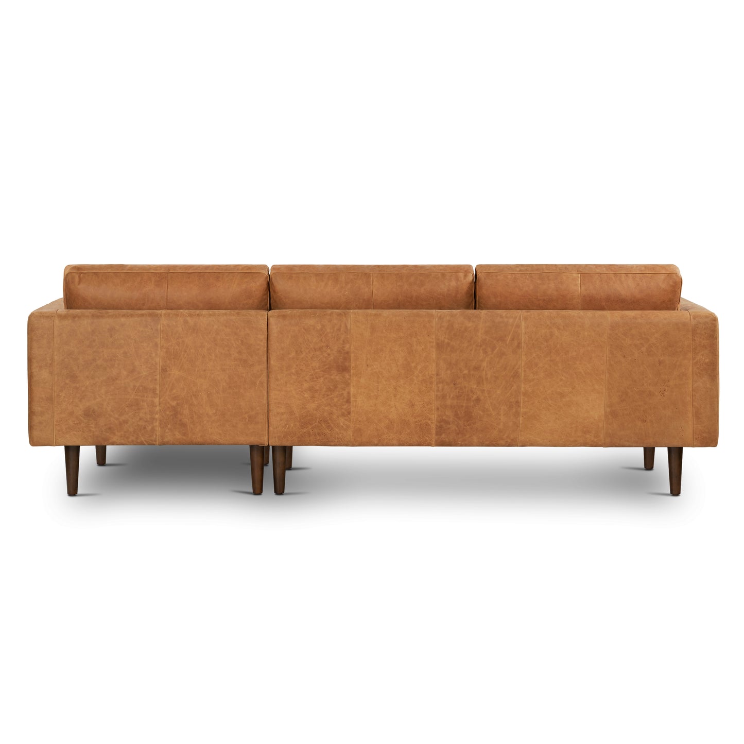 Napa 104.5" Leather Right-Facing Sectional Sofa | Cognac Tan
