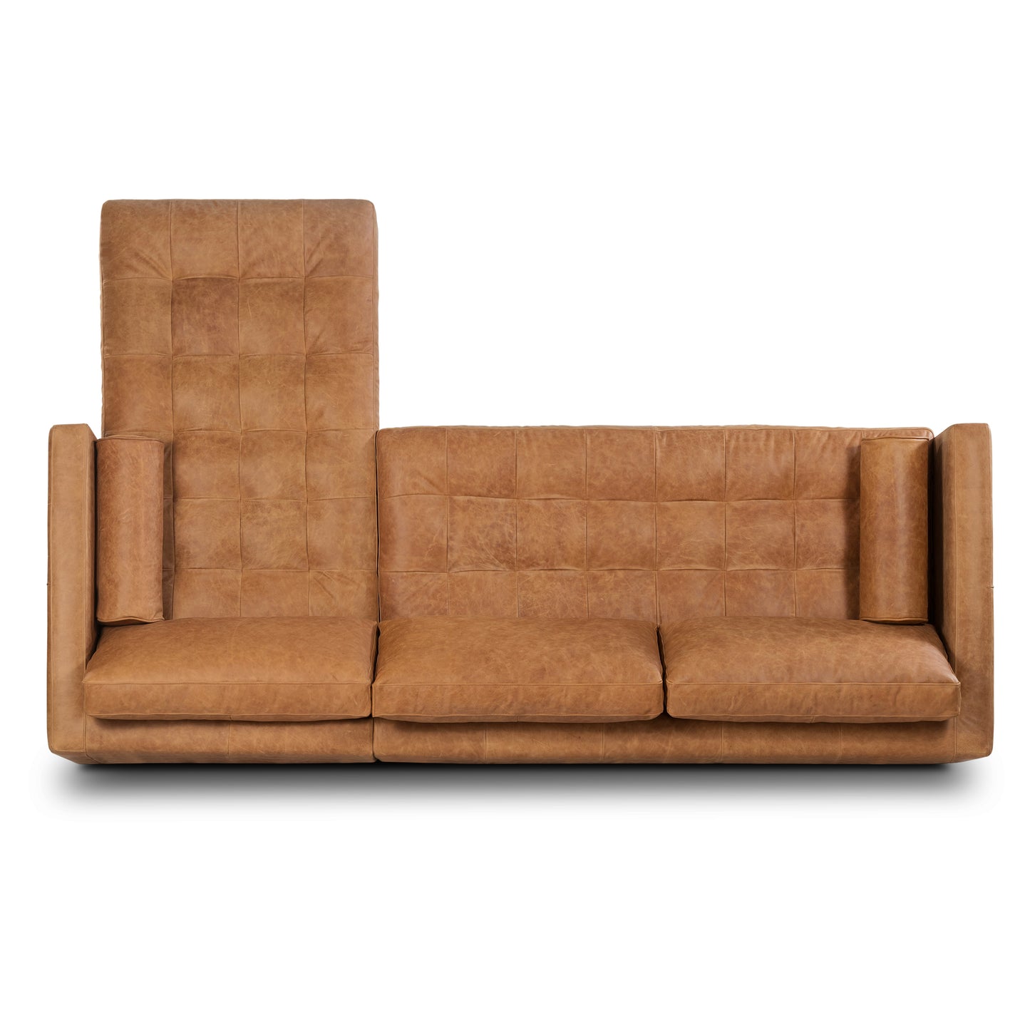 Napa 104.5" Leather Right-Facing Sectional Sofa | Cognac Tan