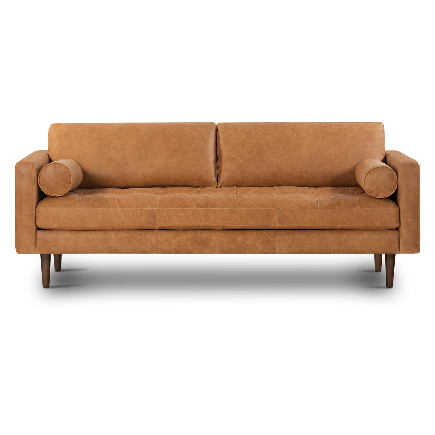 Napa 72" Leather Apartment Sofa | Cognac Tan
