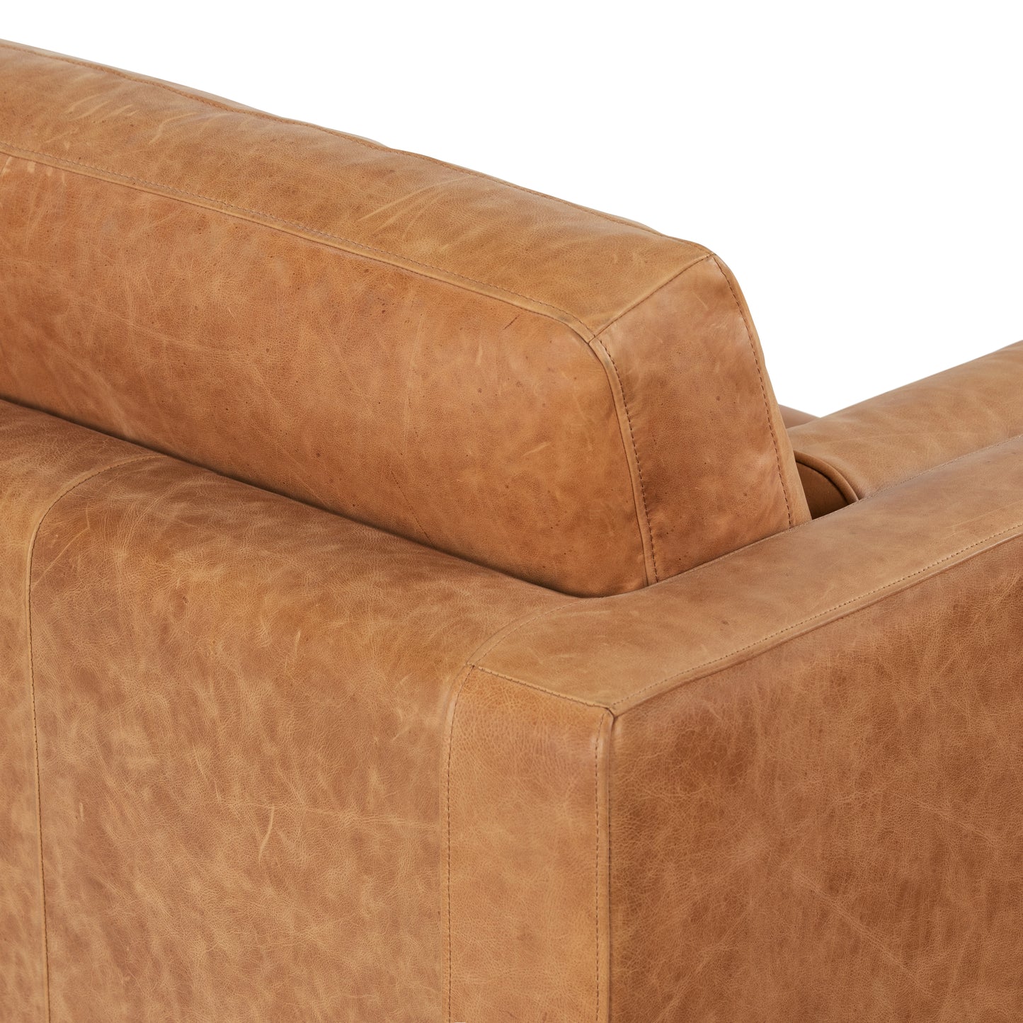 Napa 72" Leather Apartment Sofa | Cognac Tan