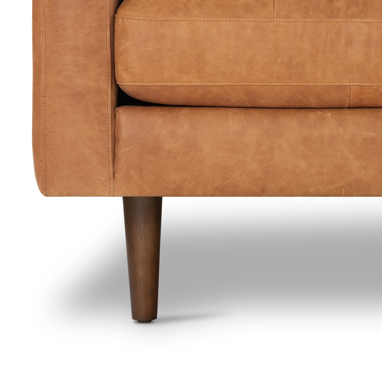 Napa 72" Leather Apartment Sofa | Cognac Tan