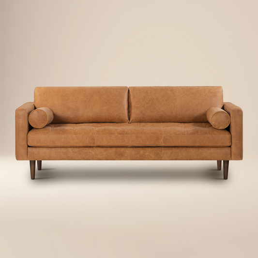 Napa 88.5” Leather Sofa | Cognac Tan