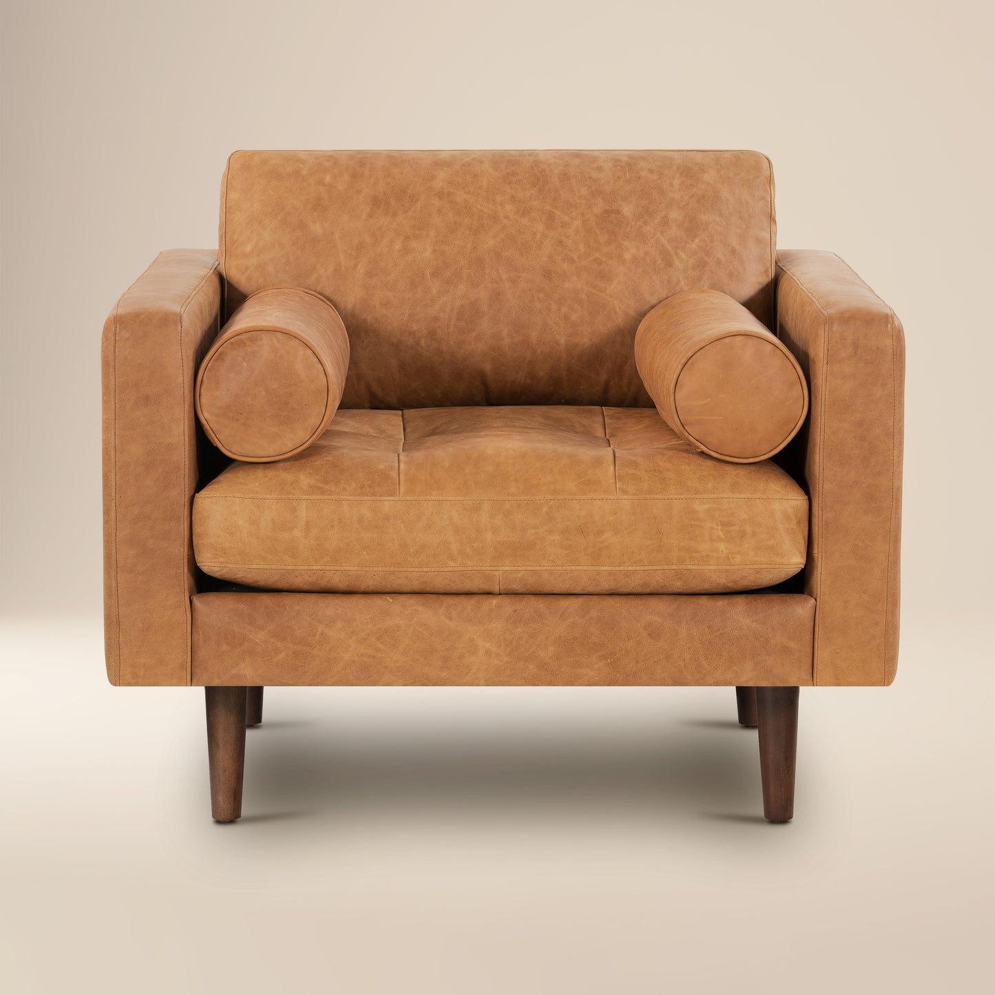 Napa Leather Lounge Chair | Cognac Tan | Single