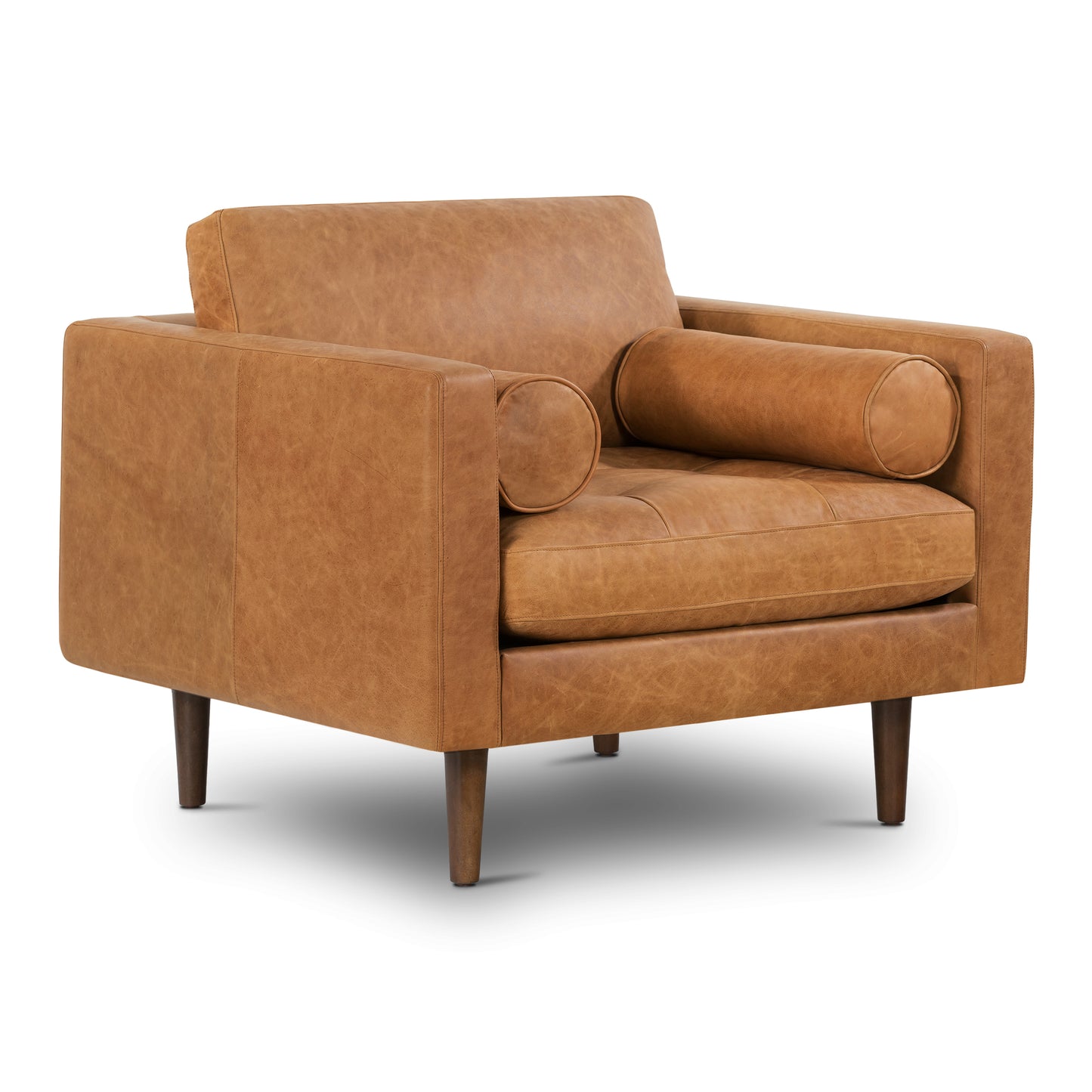 Napa Leather Lounge Chair | Cognac Tan | Single