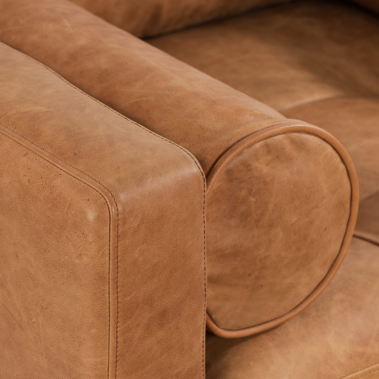 Napa Leather Lounge Chair | Cognac Tan | Single