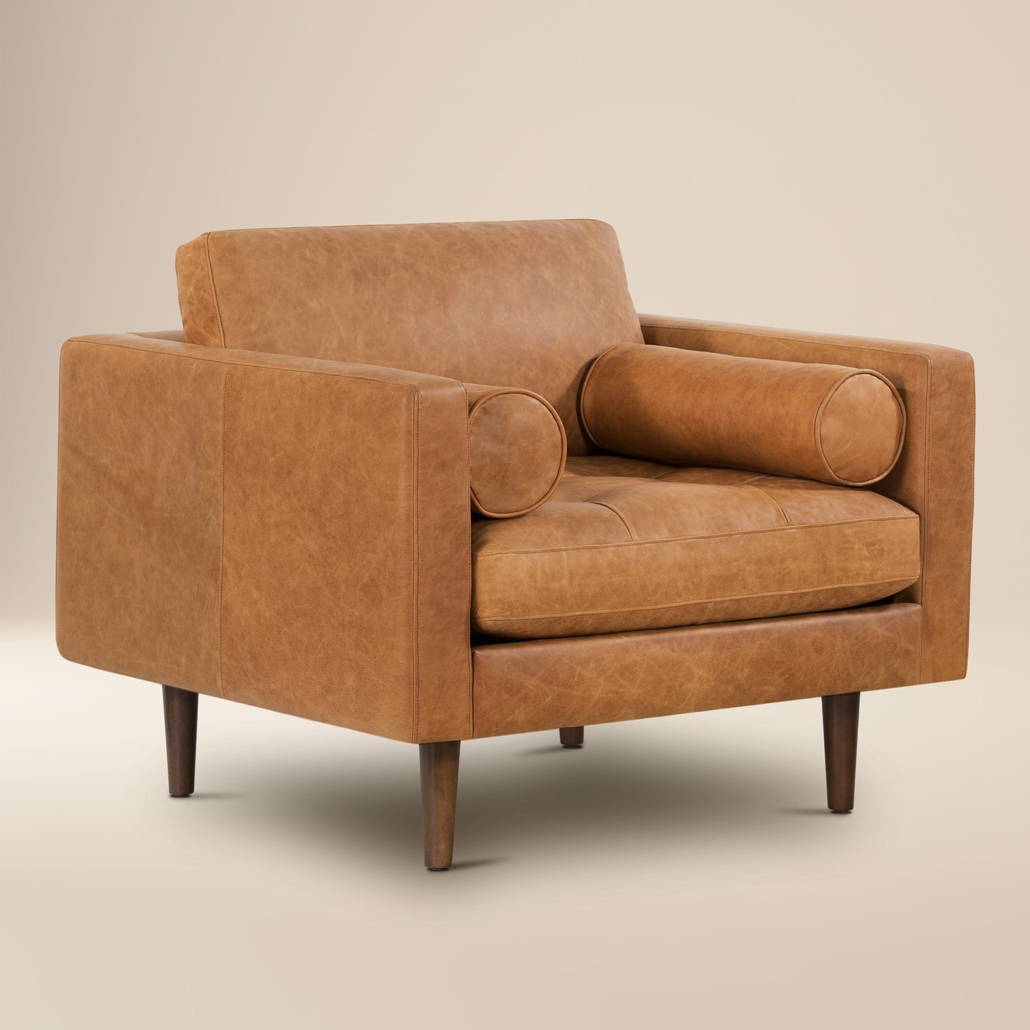 Napa Leather Lounge Chair | Cognac Tan | Single 
