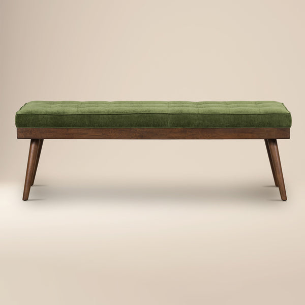 Luca Fabric Bench | Distressed Green