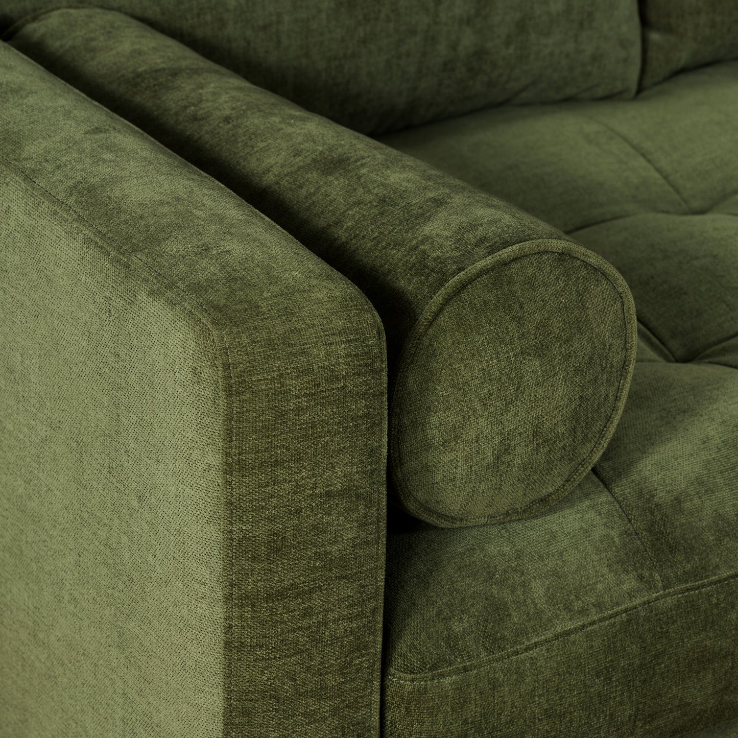 Napa Velvet Corner Sectional Sofa | Distressed Green