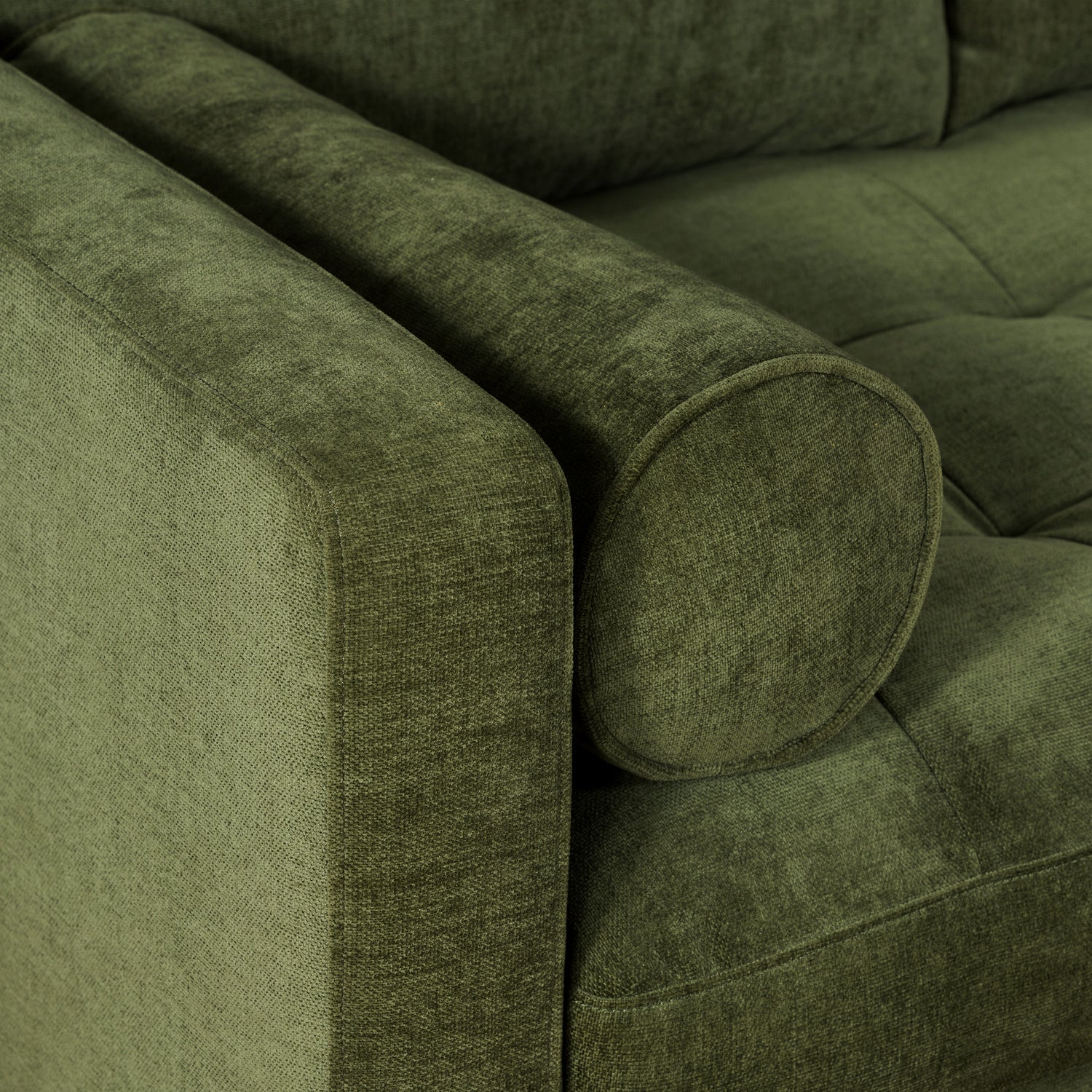Napa Velvet Corner Sectional Sofa | Distressed Green 