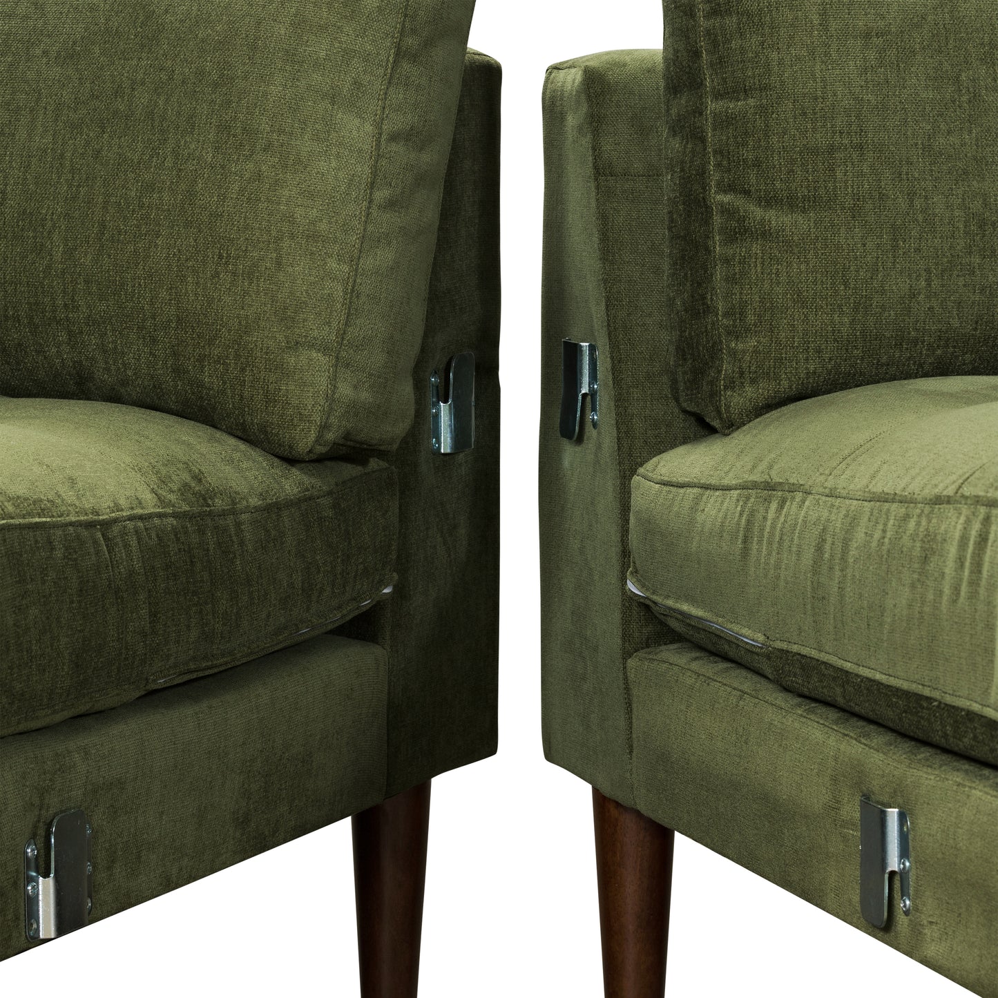 Napa Velvet Corner Sectional Sofa | Distressed Green