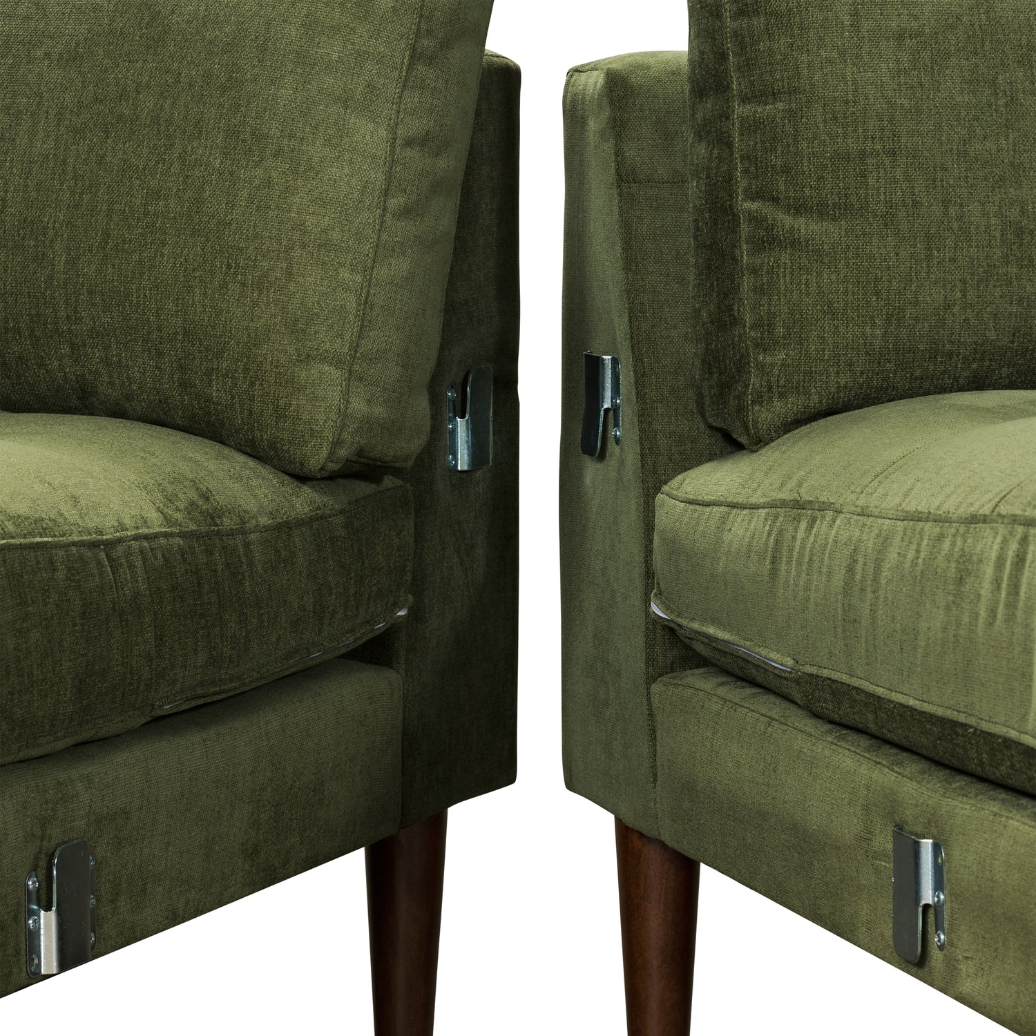 Napa Velvet Corner Sectional Sofa | Distressed Green 