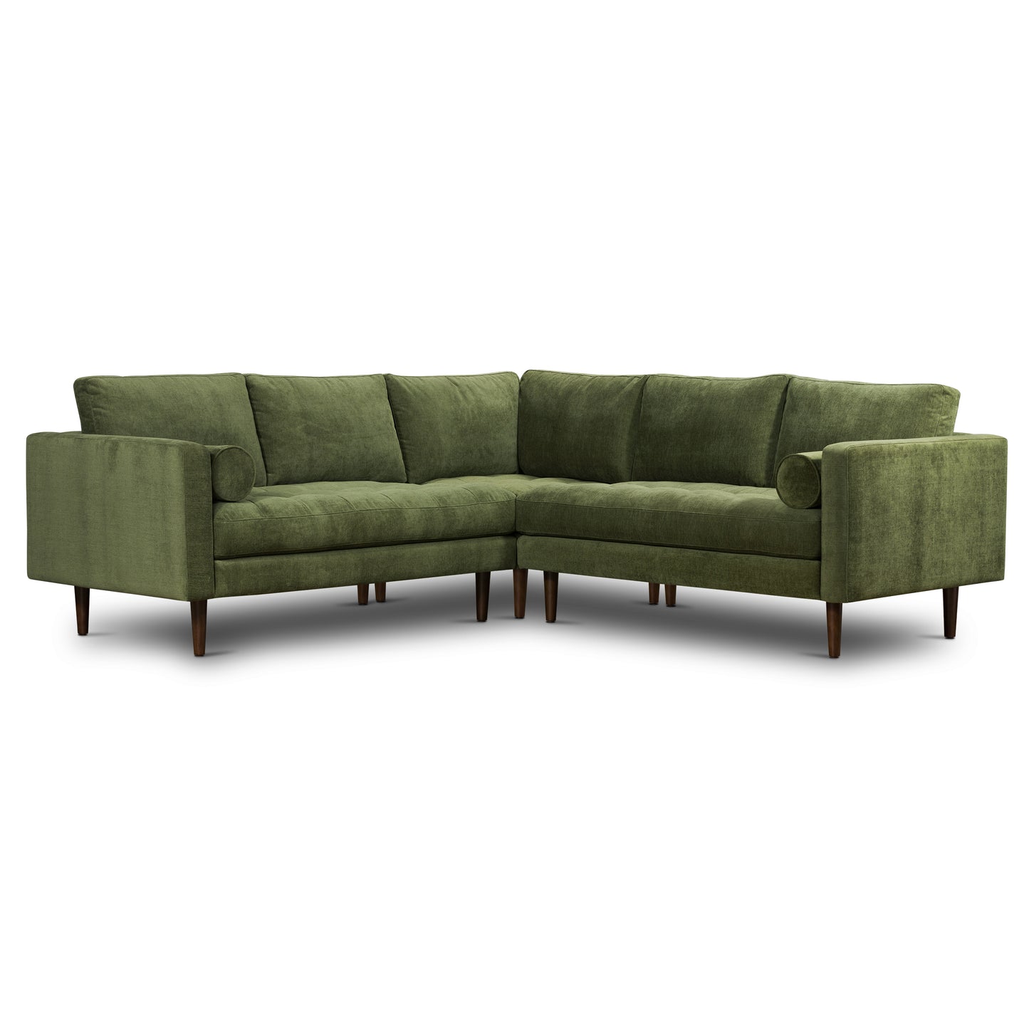 Napa Velvet Corner Sectional Sofa | Distressed Green