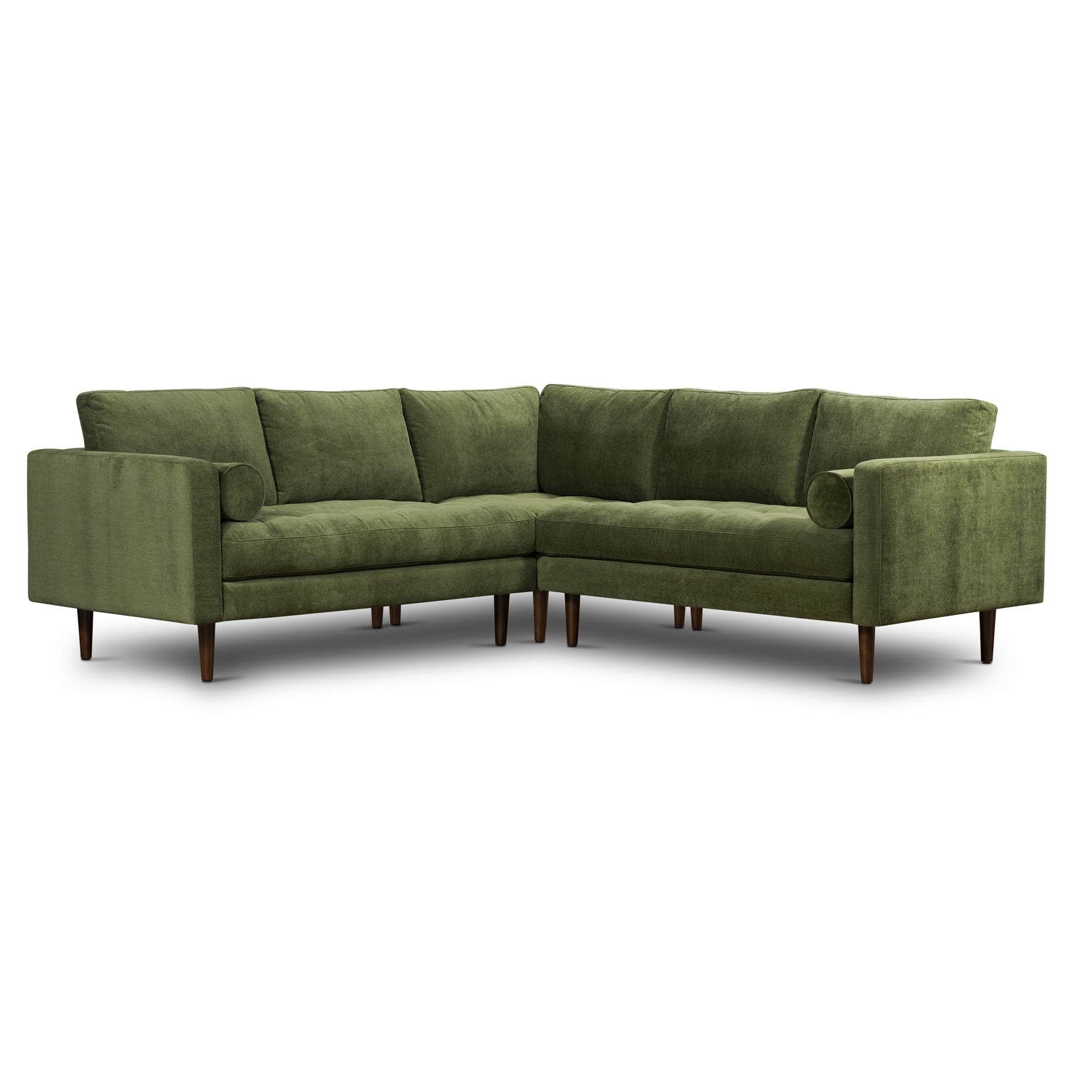 Napa Velvet Corner Sectional Sofa | Distressed Green 
