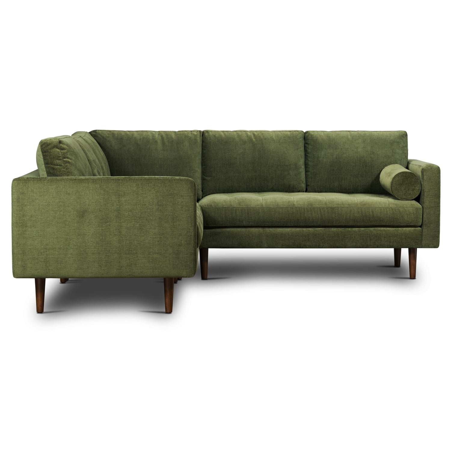Napa Velvet Corner Sectional Sofa | Distressed Green 
