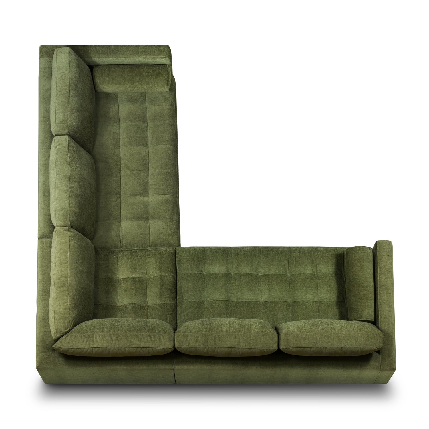 Napa Velvet Corner Sectional Sofa | Distressed Green 