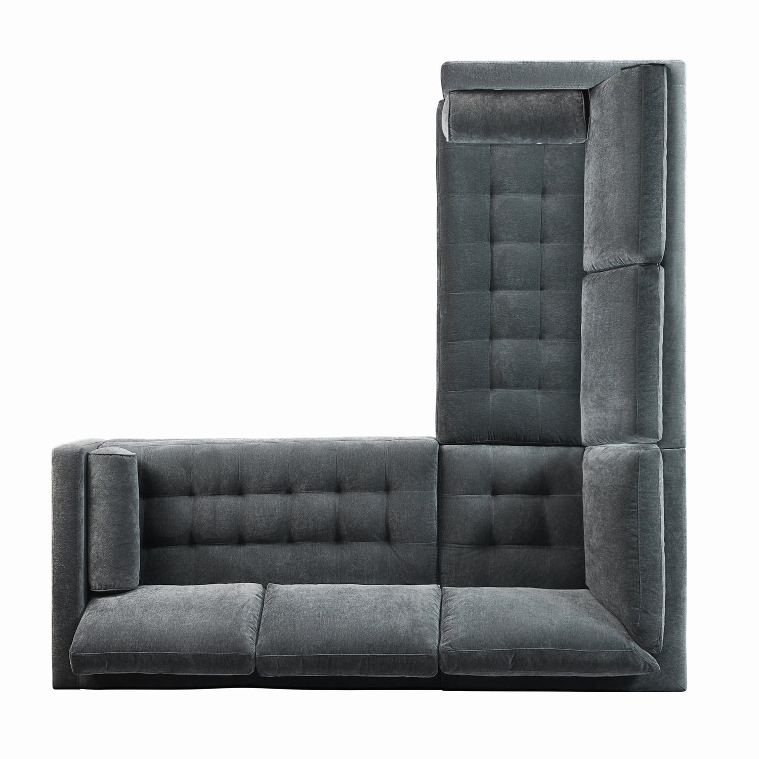 Napa Velvet Corner Sectional Sofa | Boreal Blue 