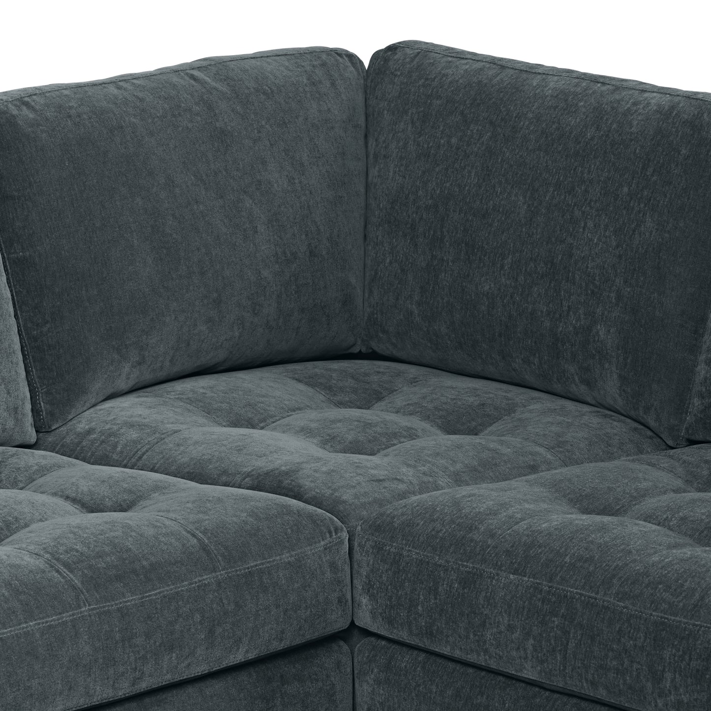 Napa Velvet Corner Sectional Sofa | Boreal Blue