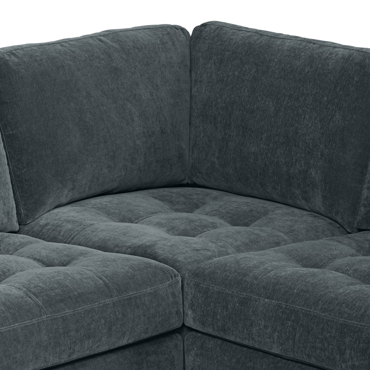 Napa Velvet Corner Sectional Sofa | Boreal Blue 