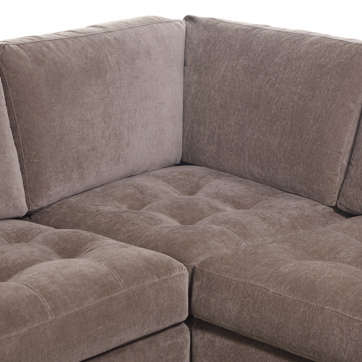 Napa Velvet Corner Sectional Sofa | Willow Brown 