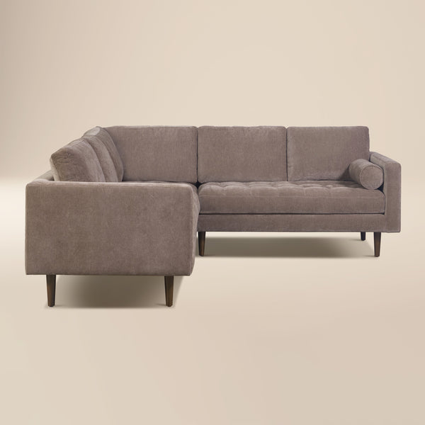 Napa Velvet Corner Sectional Sofa | Willow Brown