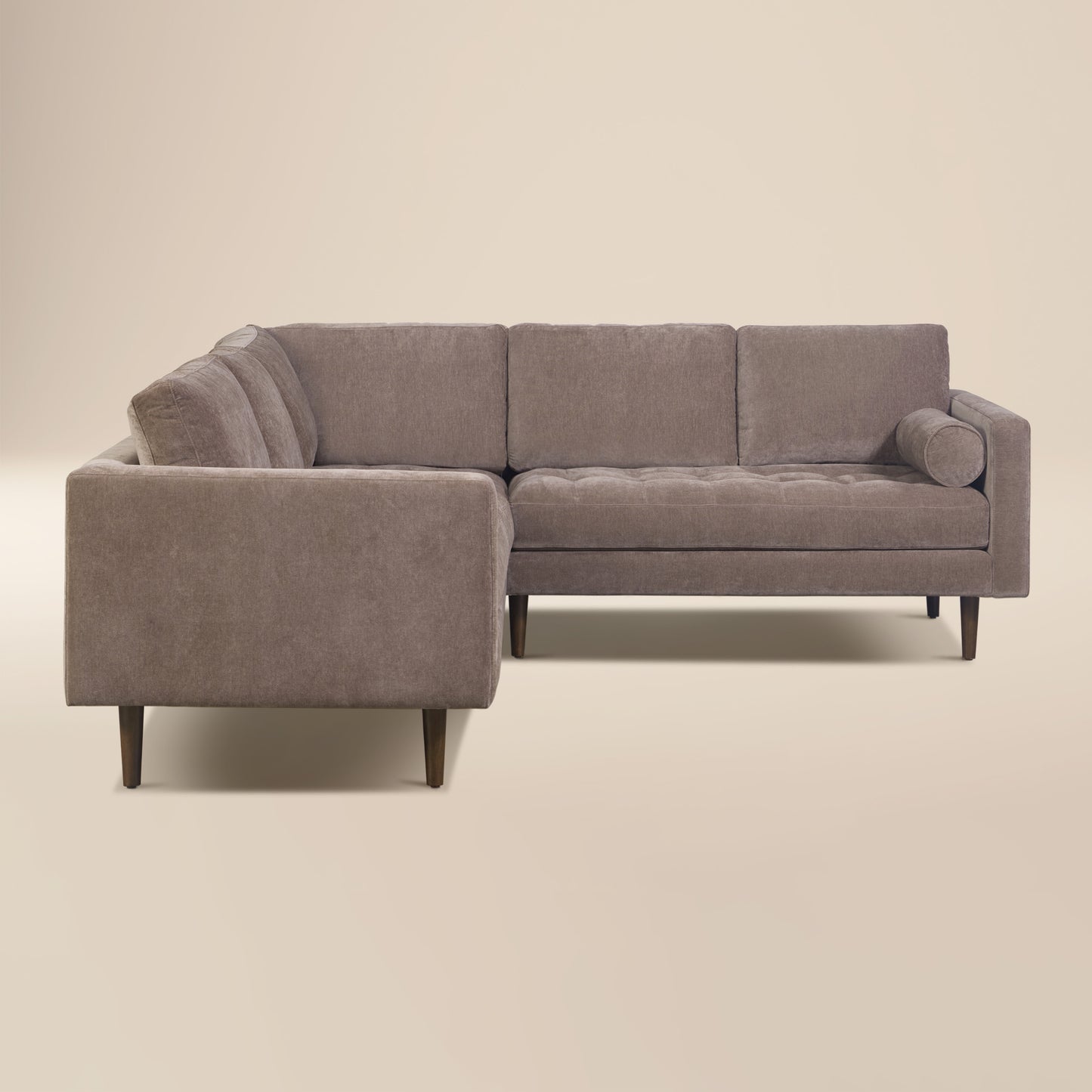 Napa Velvet Corner Sectional Sofa | Willow Brown