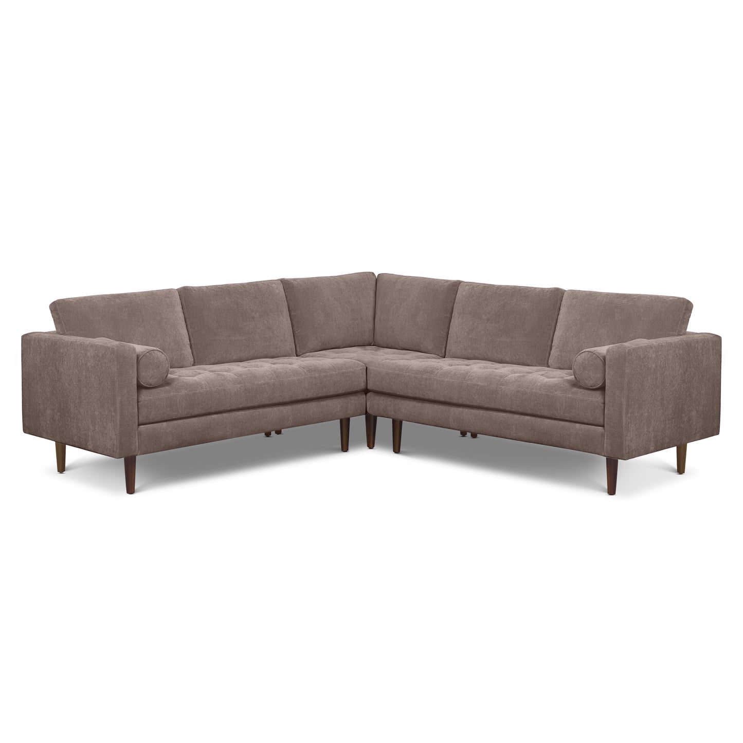Napa Velvet Corner Sectional Sofa | Willow Brown