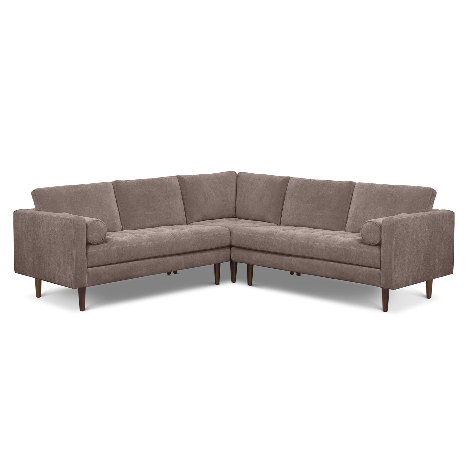 Napa Velvet Corner Sectional Sofa | Willow Brown 