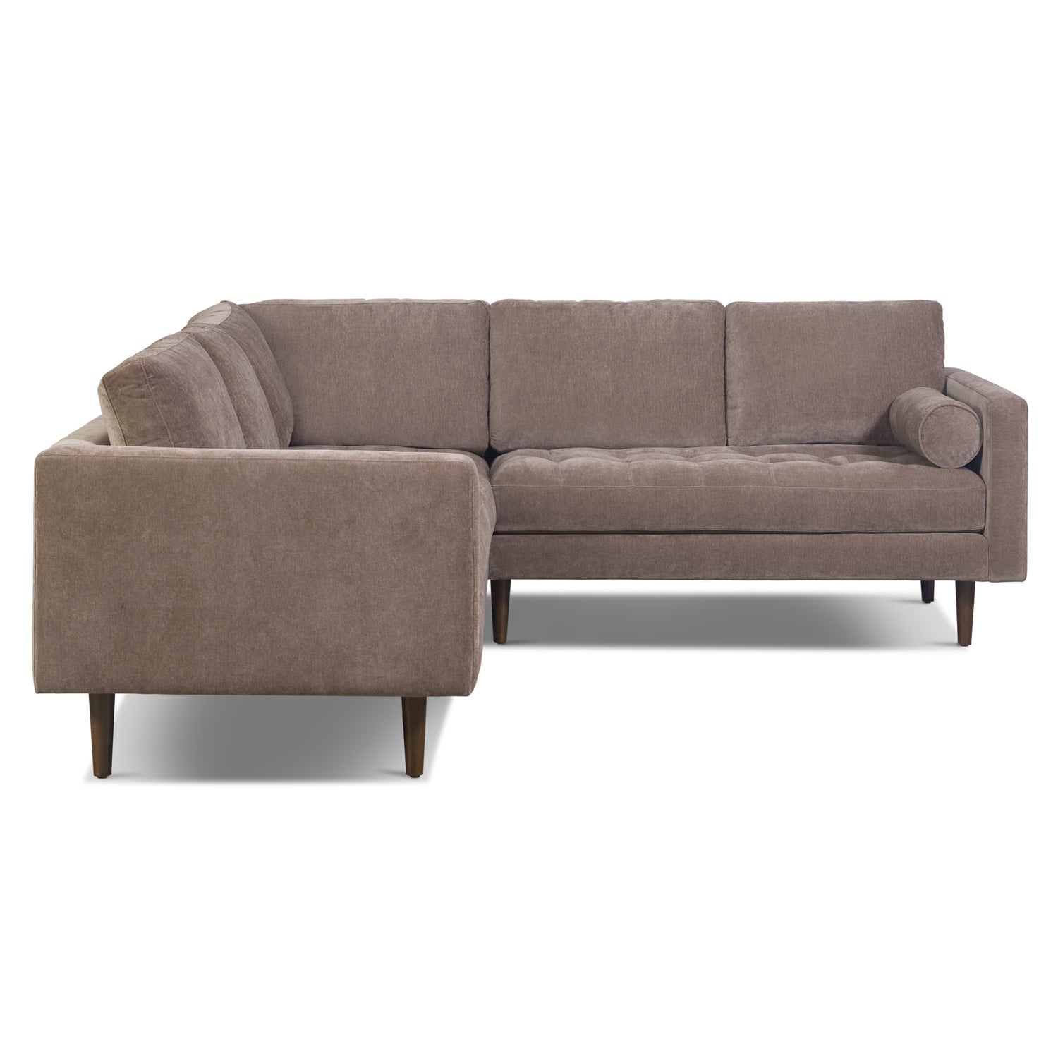 Napa Velvet Corner Sectional Sofa | Willow Brown 