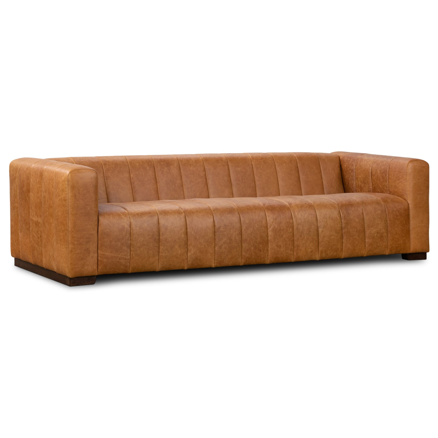 Canale 99" Leather Sofa | Cognac Tan