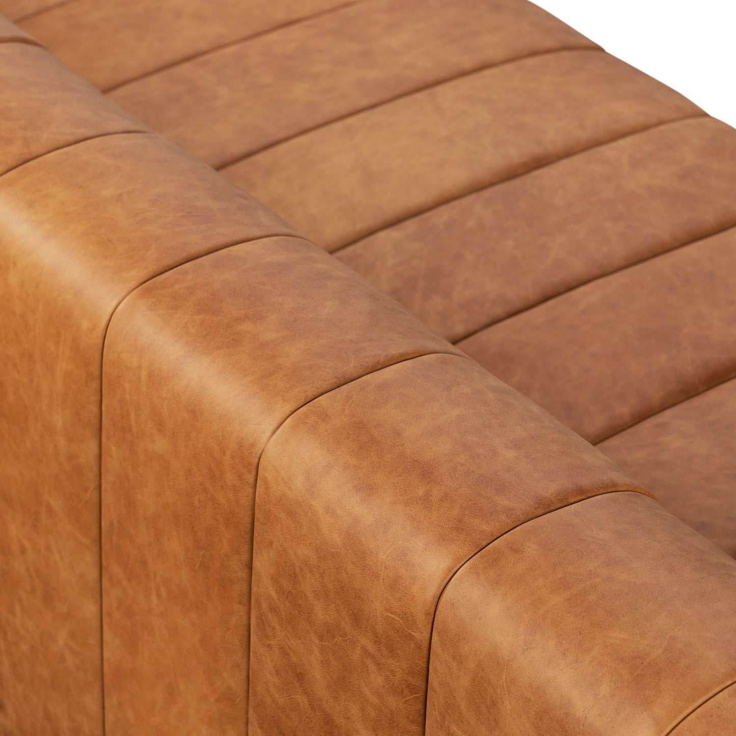 Canale 99" Leather Sofa | Cognac Tan
