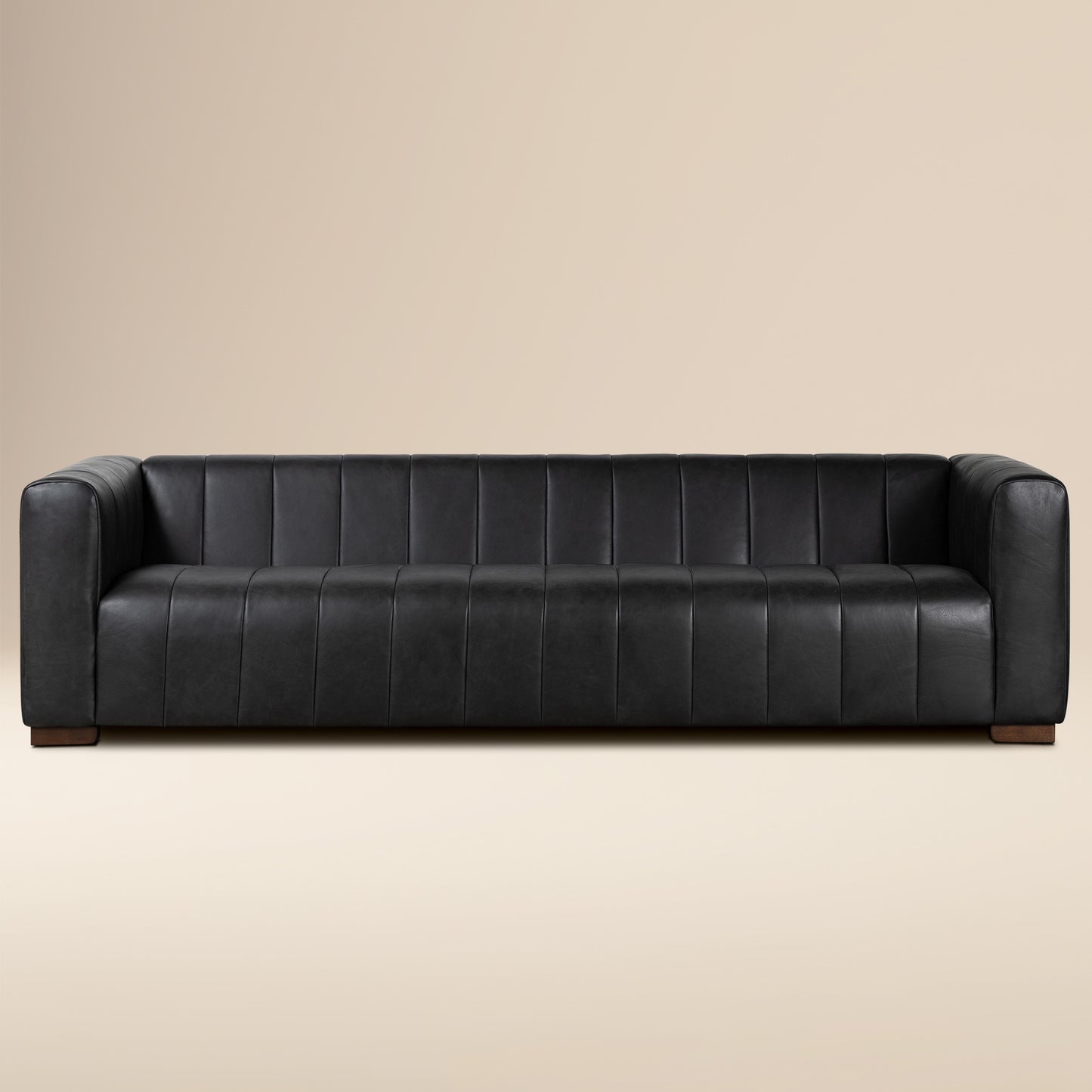 Canale 99" Leather Sofa | Onyx Black