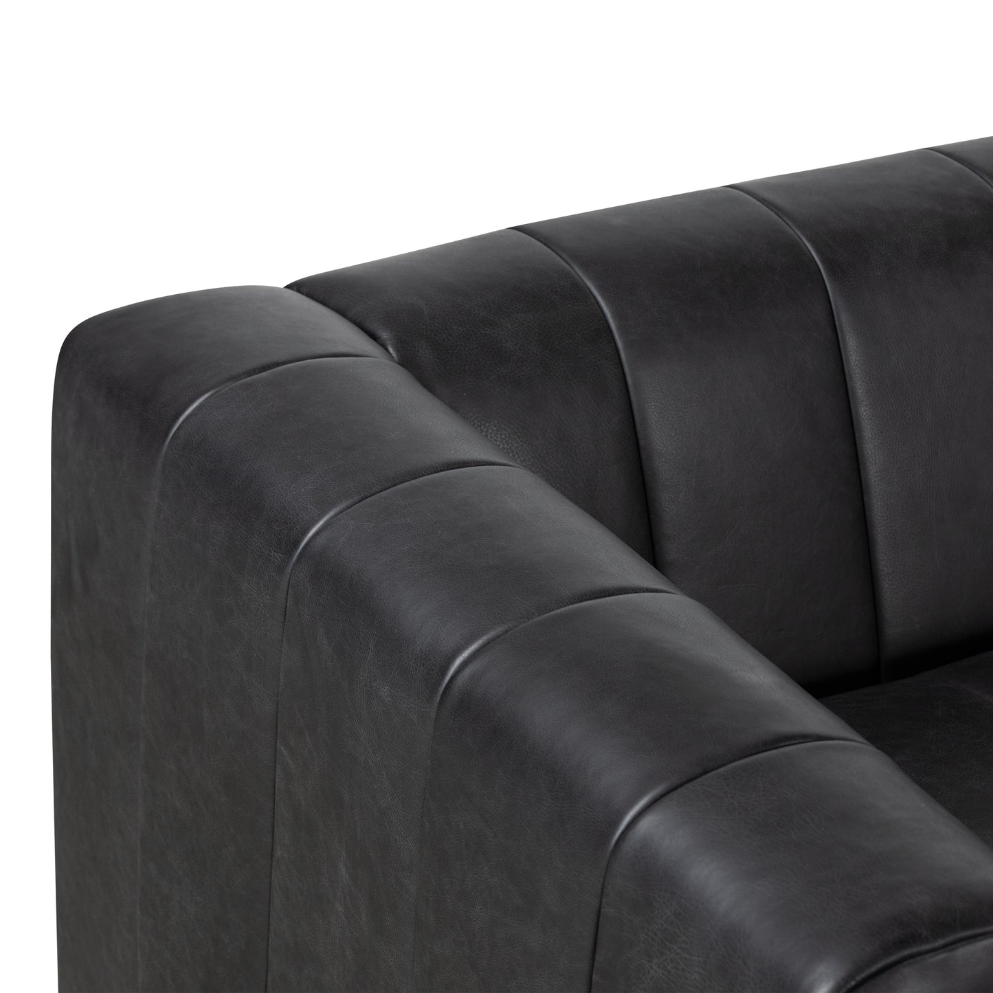 Canale 99" Leather Sofa | Onyx Black
