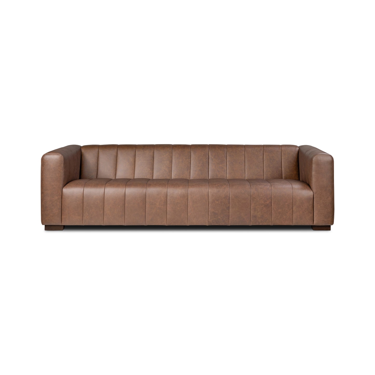 Canale 99" Leather Sofa | Caramel Brown