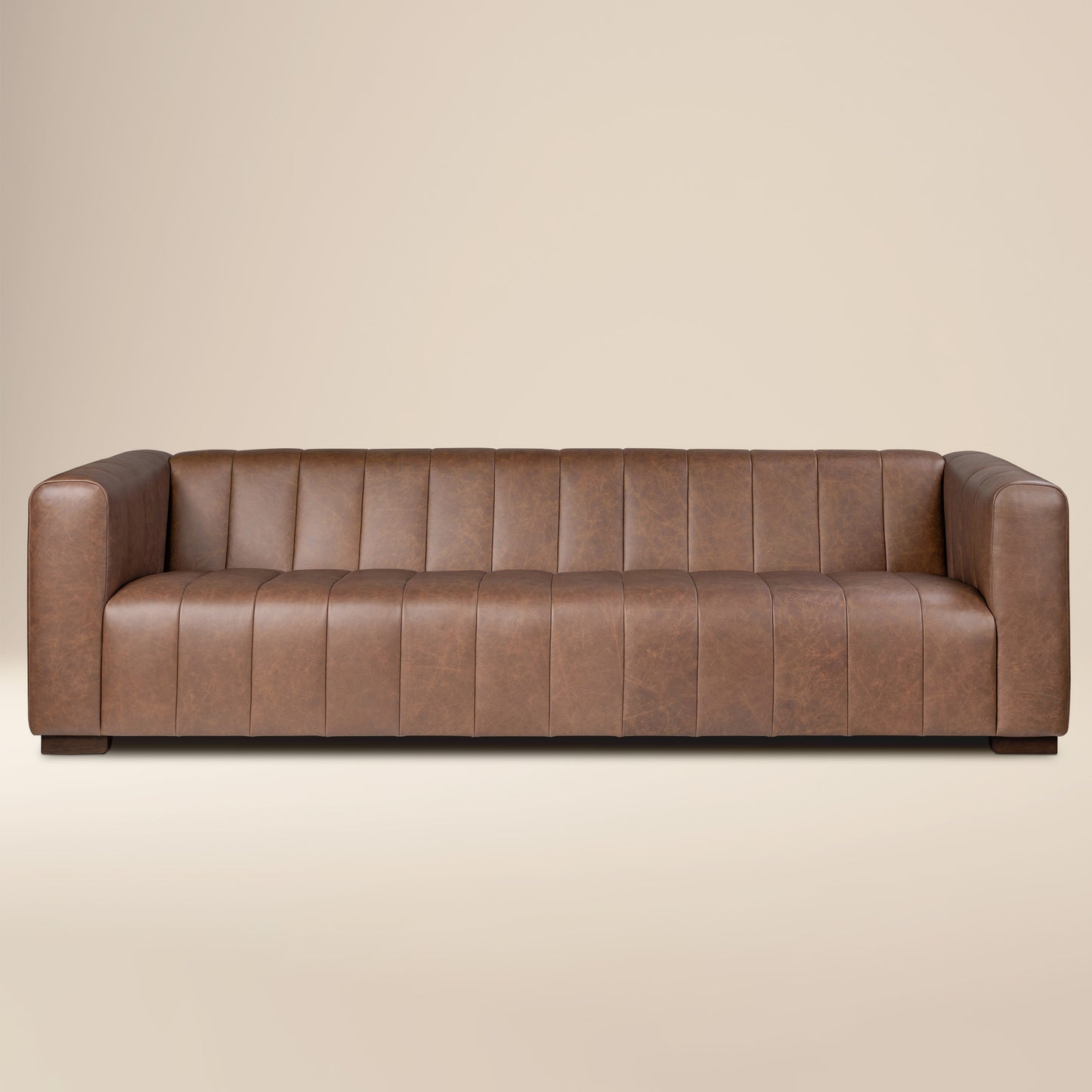 Canale 99" Leather Sofa | Caramel Brown
