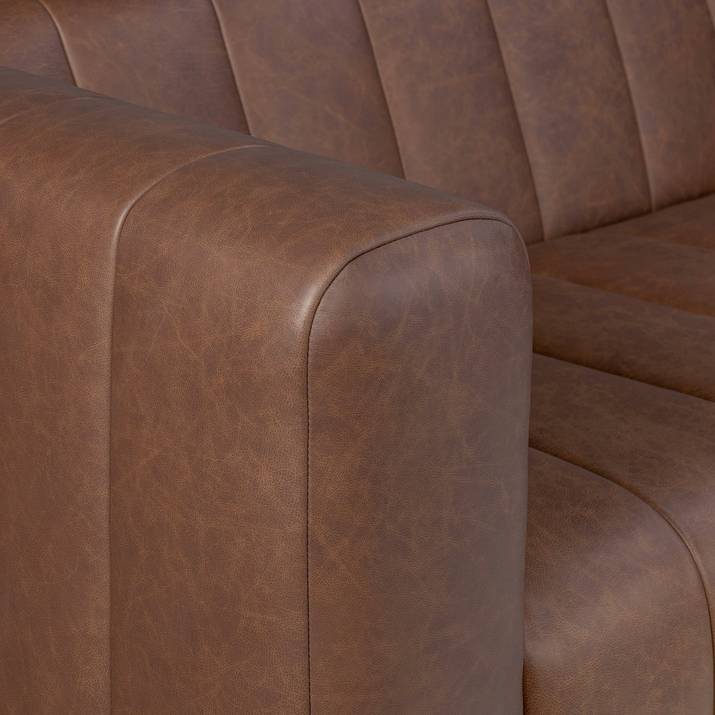 Canale 99" Leather Sofa | Caramel Brown